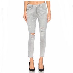 AGOLDE Sophie High Rise Skinny Crop Jeans Portland Faded Light Gray Size 26 NWT